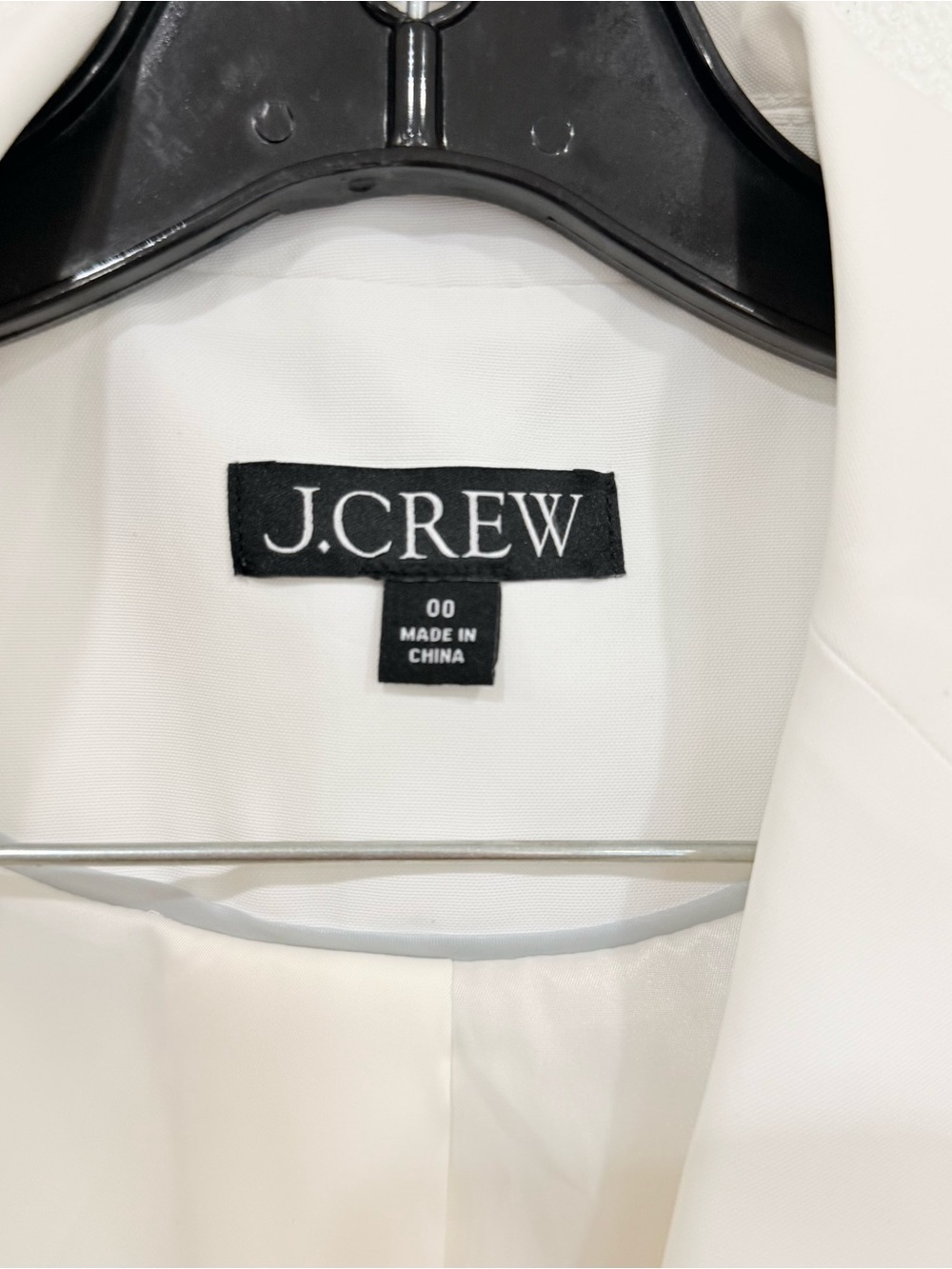 J.Crew Tuxedo Blazer In Drapey Viscose White Women's Size 00 - Picture 4 of 5